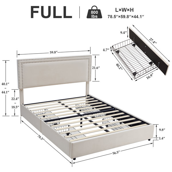 Vecelo 8893597 Upholstered Storage Bed & Reviews - Wayfair Canada